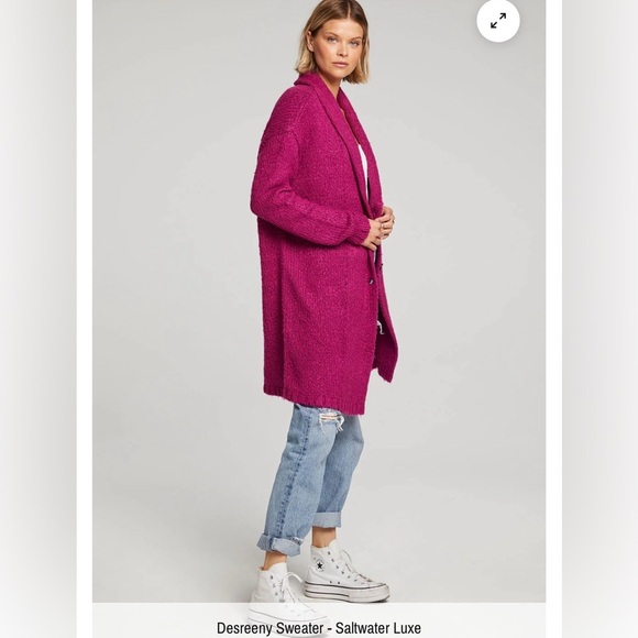 NWT Desreeny Pink Long Sweater Saltwater Luxe SZ Medium - Picture 3 of 9